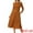 Caramel, variant on Long Sleeve Crew Neck Knit A-Line Midi Dress S Wine Red