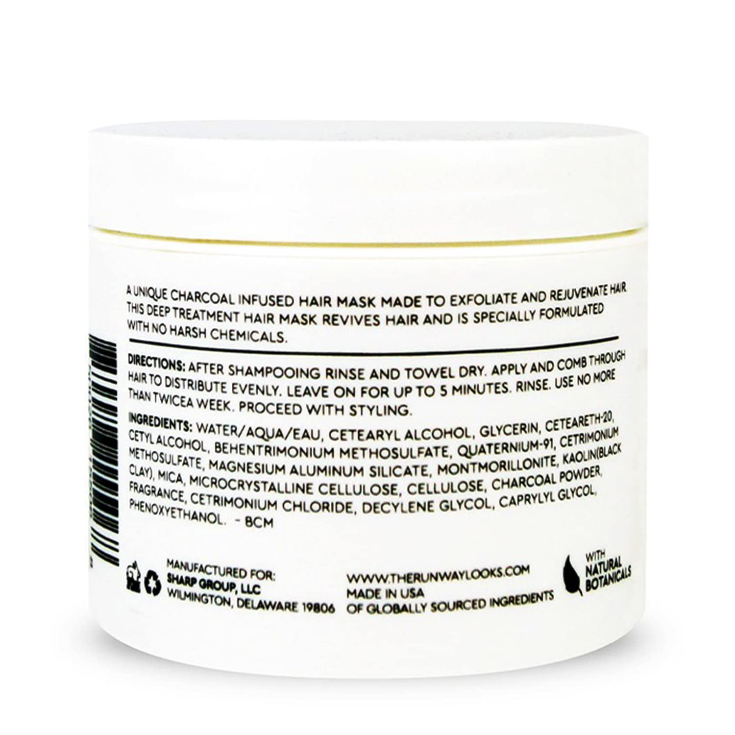 The Runway Looks Rejuvenating Hair Mask With Black Clay Charcoal (4oz)