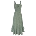 thumbnail image 1 of Vestido GRACE KARIN 2025 de verano floral boho maxi verde talla L, 1 of 8