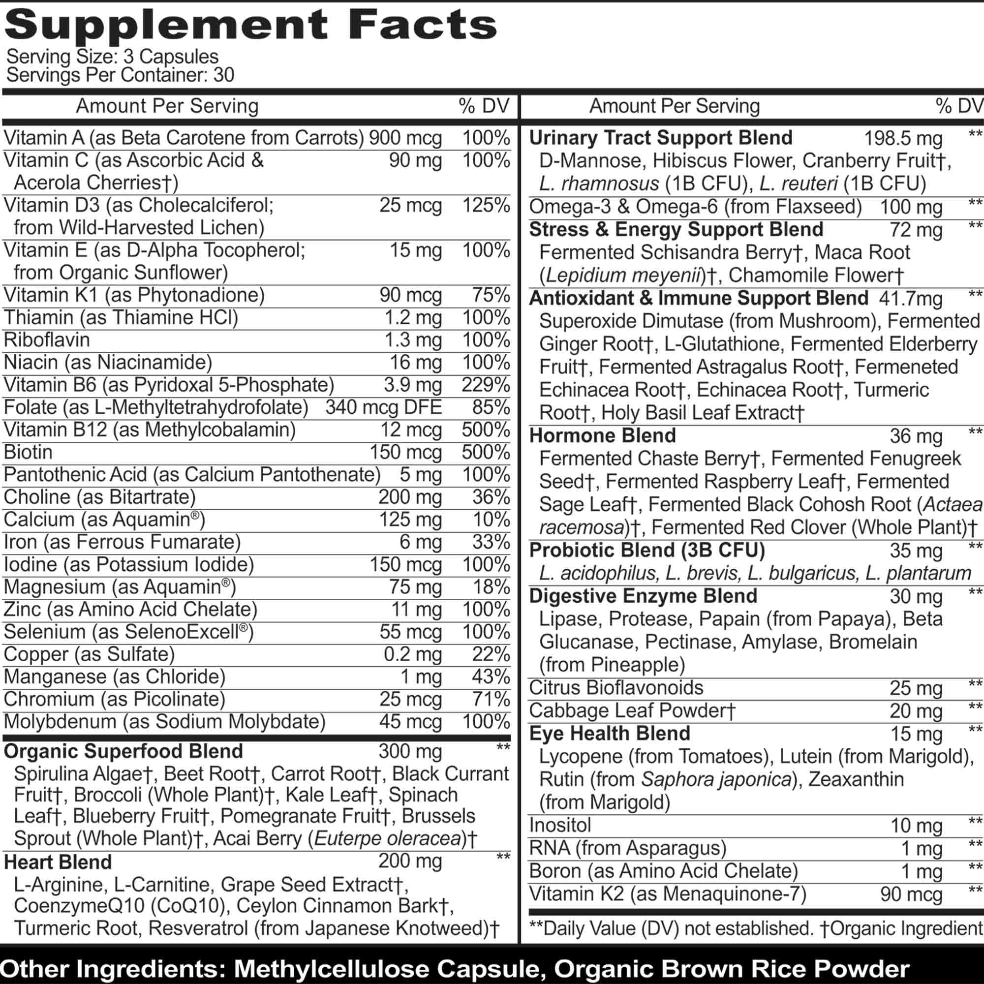 MoxyVites Women's Multivitamins, Methylated, with Iron, Whole Food, Probiotics, 44 Fermented Nutrients, Vegan, 90 Count