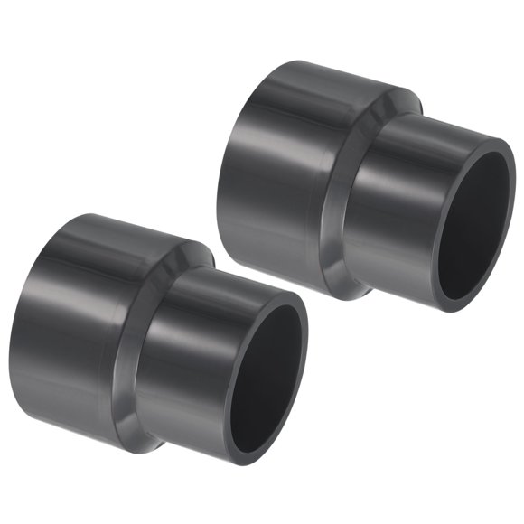 Uxcell Reducer Pipe Fitting PVC Straight Socket Coupling Connector, Grey 2.5x2" 2