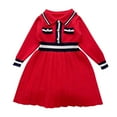 thumbnail image 2 of Spazoro Kids Girls Dress, Cotton Long Sleeve Fall Winter Fashion Sweater Dress Dresses for Childs Girls Red Size 5 T, 2 of 3