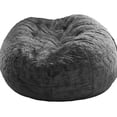 thumbnail image 2 of Bolsa de Frijoles Perezosos Sunnimix cubierta de sofá sin relleno Piel Artificial D Gris, 2 of 8