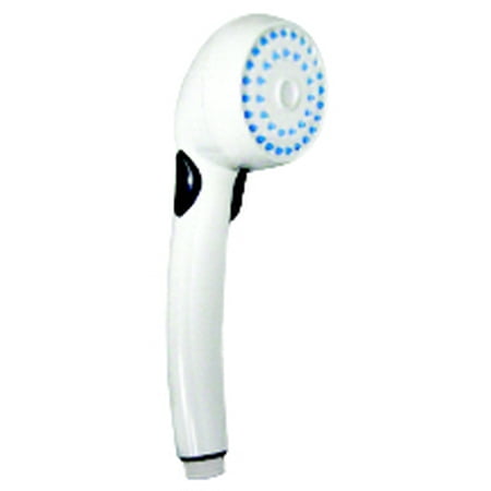 White Plastic Hand Held Shower Head W Shutoff 11062 White Plastic Hand Held Shower Head W Shutoff 11062