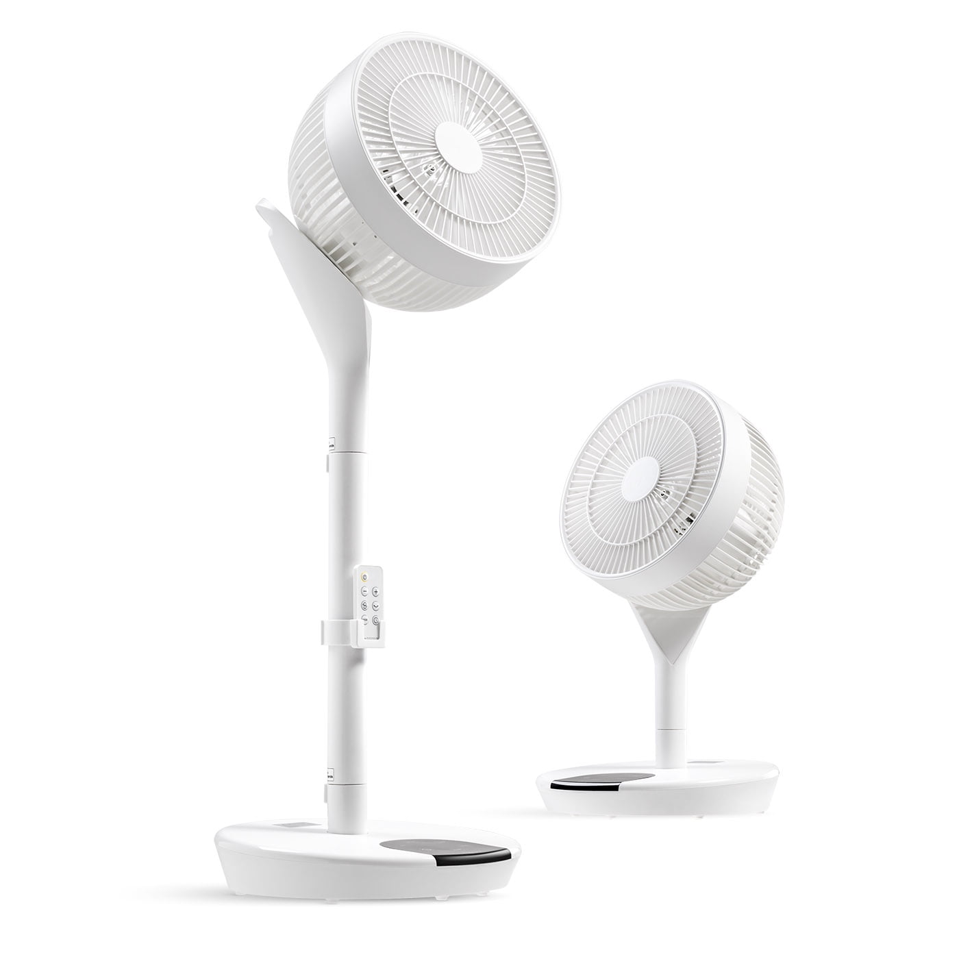IRIS USA WOOZOO Fan, Pedestal Standing Fan with Remote, 360 Oscillating Fan, 12 Speeds, Low Noise, 8h Timer, Height Adjustable, White/Gray