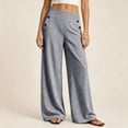 thumbnail image 5 of KIHOUT Womens Striped Waist Wide Leg Pants High Rise Elastic Back Casual Loose Fit Straight Leg Trousers with Pockets Daily Wear, 5 of 7