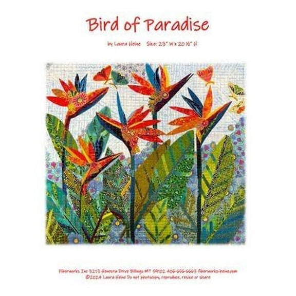 Laura Heine Bird of Paradise Collage Wall Quilt Pattern