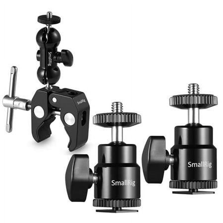 UPC: 0192223147744 | 1/4  Camera Hot Shoe Mount with Additional 1/4  Screw  2-Pack – With SmallRig Multi-Function Double End BallHead with Clamp & 1/4  Screw