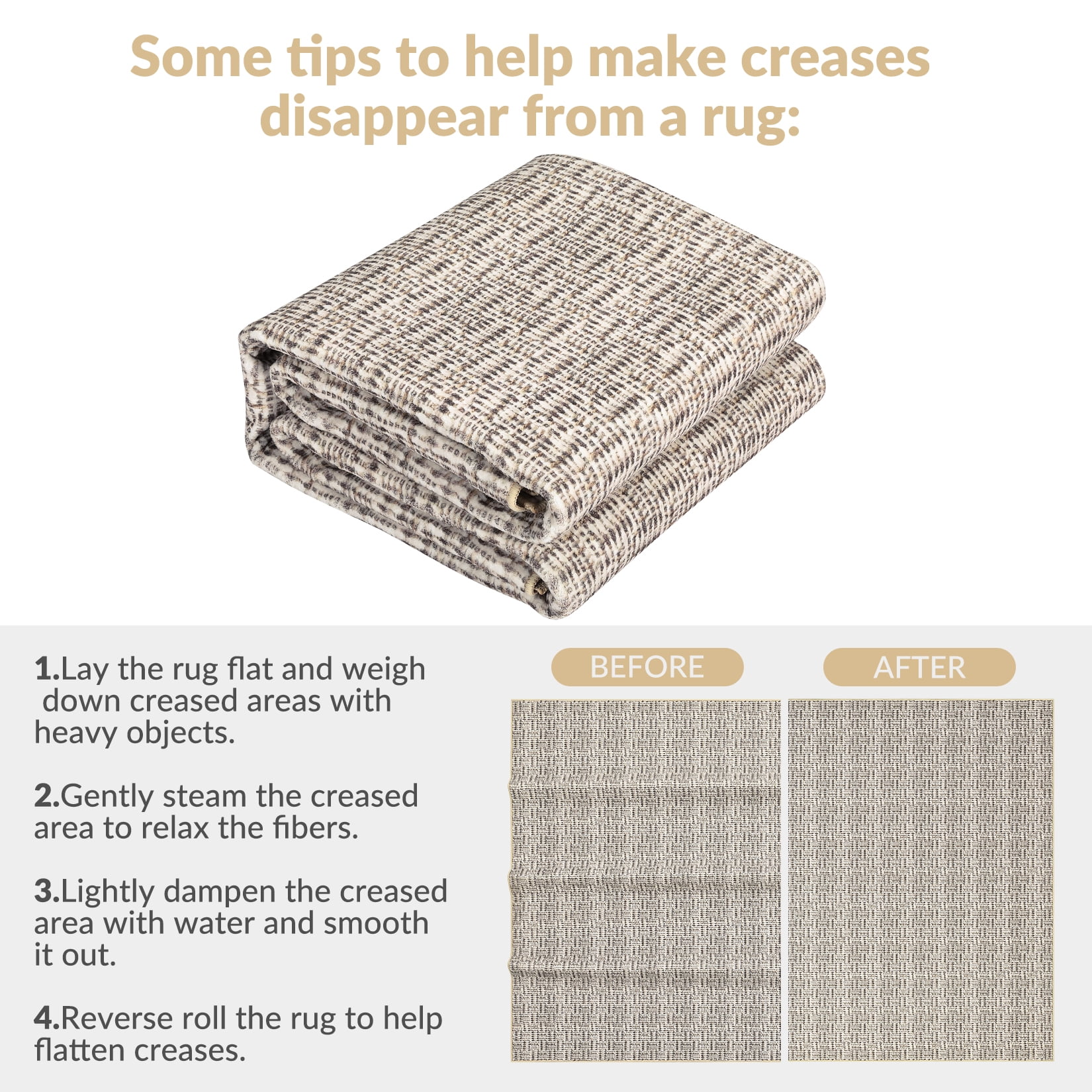 Garvee 2'x6' Kitchen Runner Rug Modern Farmhouse Rug Washable Rug Anti-Slip Bedroom Rugs for Laundry Room, Beige Gray