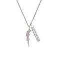 thumbnail image 2 of Delight Jewelry Silvertone Large Clear AB Crystal Lightning Bolt Silvertone Live the Life You Have Imagined Bar Charm Necklace, 23", 2 of 4