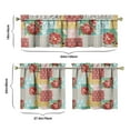 thumbnail image 6 of Kitchen Curtains and Valance Set 24 Inch Tier Pioneer Colorful Floral Curtains Small Drapes for Cafe Living Room Bathroom Farmhouse 3 Pieces Set Rod Pocket, 6 of 6