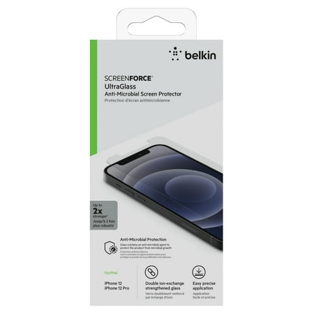 Belkin - ScreenForce UltraGlass + Anti-Microbial - iPhone 12/12 Pro