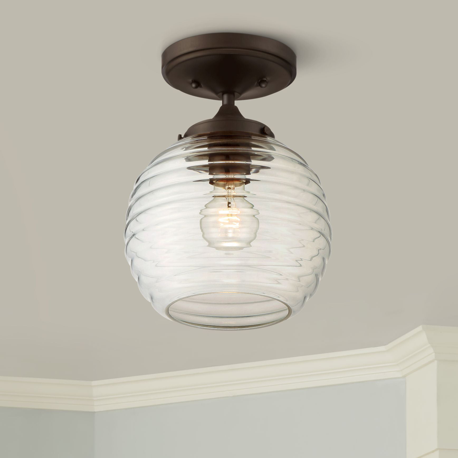 360 Lighting Modern Ceiling Light Semi, Oil Rubbed Bronze Outdoor Jelly Jar Flush Mount Ceiling Light