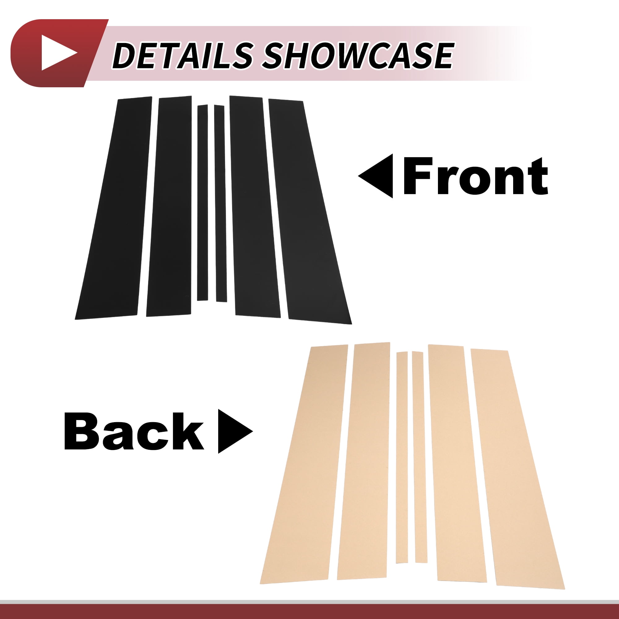 Unique Bargains 6Pcs Door Pillar Window Trim For Nissan Titan 2017-2020 Black