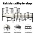 thumbnail image 3 of vidaXL Queen Metal Bed Frame with Headboard & Footboard, Sturdy Steel, Black, No Mattress, 3 of 9