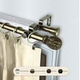 thumbnail image 2 of Mattia 13/16" Double Bay Window curtain rod Adjustable 20"-36", 38"-72" - Antique Brass,(ABay-06-4D), 2 of 4