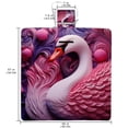 thumbnail image 2 of Swan Canvas Beach Blanket Picnic Mat Waterproof Sand Proof Outdoor Portable Large Size for Family Beach Travel Camping Hiking, Stripes Pattern, 79" x 83, 2 of 6