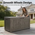 thumbnail image 4 of KAMEROUT 120 Gallon Resin Deck Box, Package Delivery Box with Lockable Lid, Waterproof Outdoor Storage Box For Garden Tools, Patio Cushions, Brown, 4 of 6