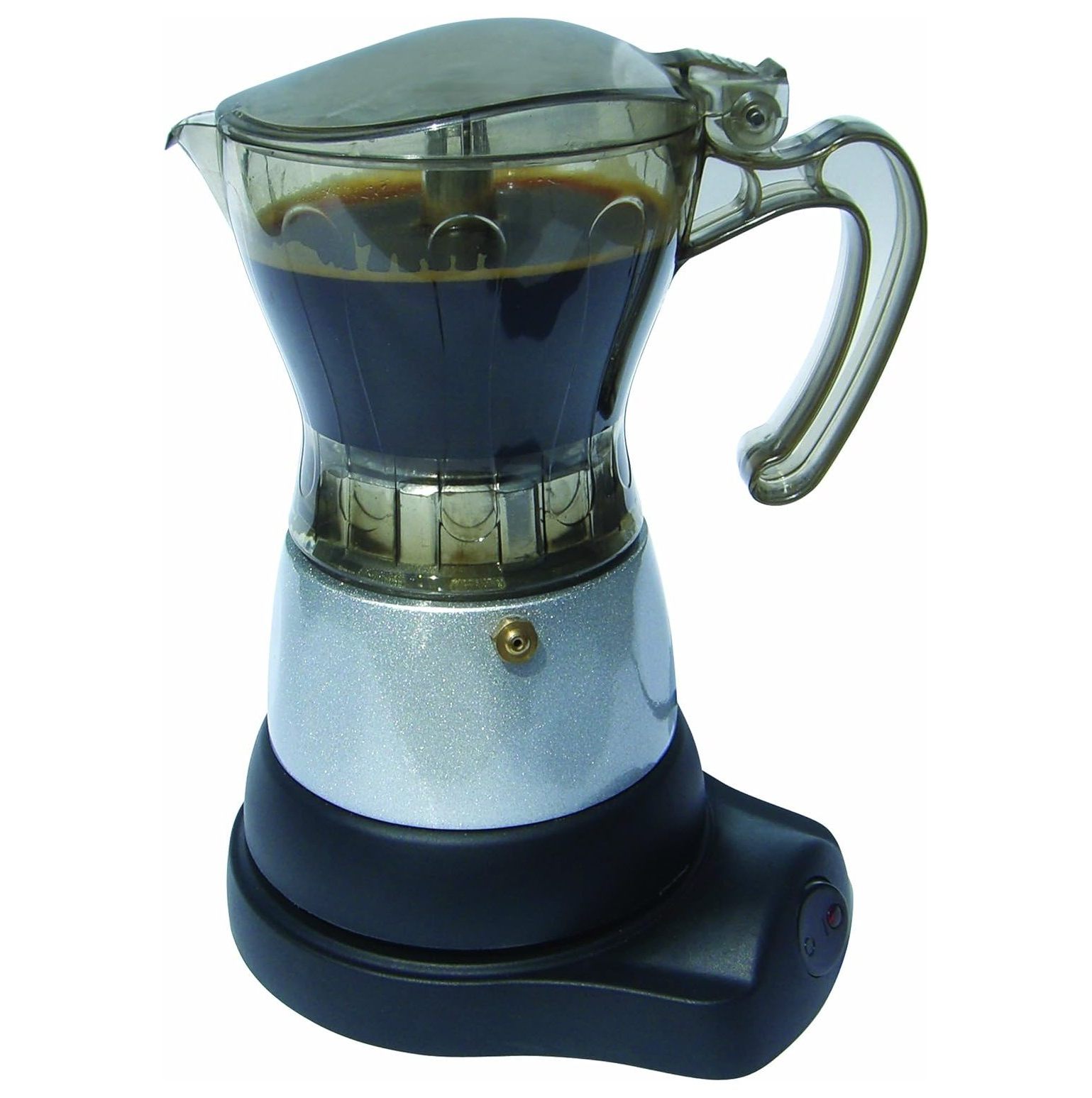 GnHoCh 6-Cup Electric Coffee Maker, Clear and Silver