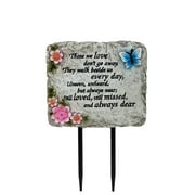 Mainstays 10.5in Width Memorial Stone Decor with Metal Stake, Daisy Design, Pink Color