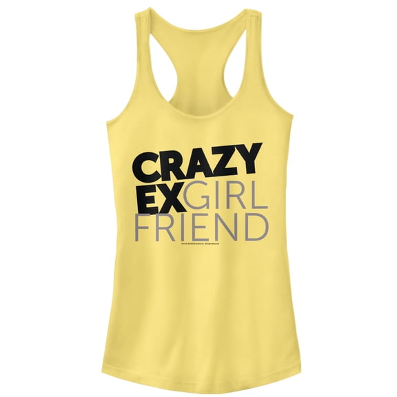 Junior's Crazy Ex-Girlfriend Text Logo  Racerback Tank Top Banana Small