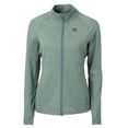 thumbnail image 2 of Women's Cutter & Buck  Heather Green Hawaii Warriors Adapt Eco Knit Heather Recycled Full-Zip Jacket, 2 of 3