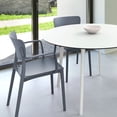 thumbnail image 2 of Luxury Commercial Living 5-Piece White and Gray Round Outdoor Patio Dining Set with Arm Chairs 47.5", 2 of 6