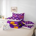 thumbnail image 6 of Homewish Halloween Witch Ghost 7-Piece Twin Bedding,Jack O Lantern House Pattern Bedding Comforter Set,Violet Black,Halloween Reversible, 6 of 8
