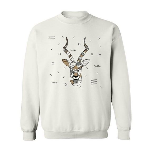 Pointillism Deer Head Sweatshirt Men -Image by Shutterstock, Male 4X-Large