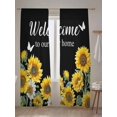 thumbnail image 5 of Sheer Curtains 84 Inches Long 2 Panels Set for Living Room, Sunflower Semi Sheer Curtains for Windows, Farmhouse Yellow Floral Vintage Plant Black Voile Window Treatments Rod Pocket Curtain, 5 of 7