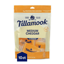 Tillamook Medium Cheddar Cheese Snack Portions, 10 Count, 7.5 oz
