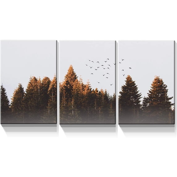 Rosework Framed Canvas Wall Art, 16x24 Inch, 3 Panel Beautiful Landscape, Made In USA
