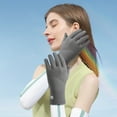 thumbnail image 3 of Women's Summer Sunscreen Gloves UPF UVB Protection Ice Silk Breathable Fabric Touchscreen Finger Tips Non-Slip Silicone Grip Driving Cycling Outdoor Activities One Size Fits Small-Medium, 3 of 5