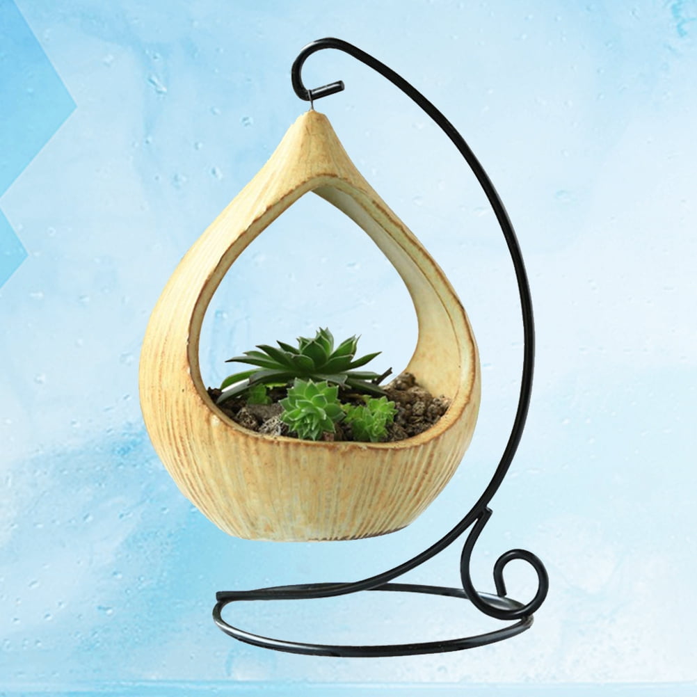 FRCOLOR Ceramic Hanging Basket for Plants Suitable for Home Office Decor Mini Planter 4.5 inch