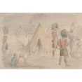 thumbnail image 2 of John Leech 18x14 Gold Ornate Wood Frame and Double Matted Museum Art Print Titled - Highland Regiment in Camp, 2 of 4