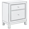 thumbnail image 2 of Home Square 1 Door Mirrored Nightstand in Antique Silver - Set of 2, 2 of 11