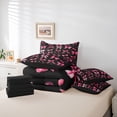 thumbnail image 6 of Erosebridal 3D Cartoon Red Cherry 7-Piece Twin Bedding Sets For Girls,Cute Ribbon Bow Bedding Comforter Set For Kids,Black Reversible, 6 of 7