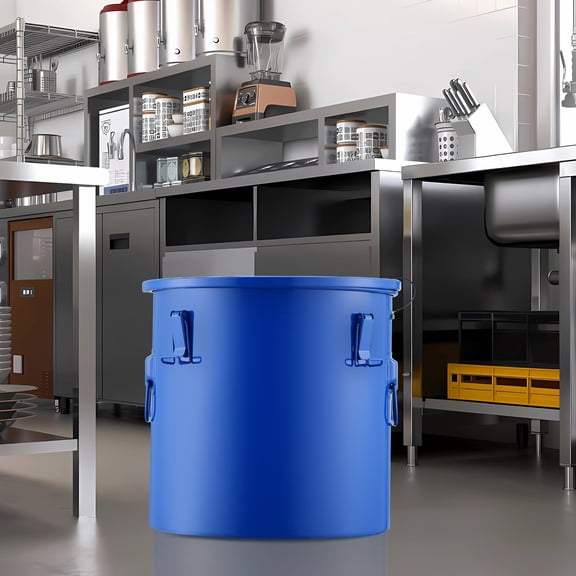 KFFKFF Fryer Grease Bucket Oil Disposal Caddy 10 Gal Bucket with Filter Bag Blue