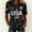 Black, variant on American 250th Anniversary Tops For Women Casual Printed T-Shirt Round Neck Short Sleeve Shirt Army Green XXL