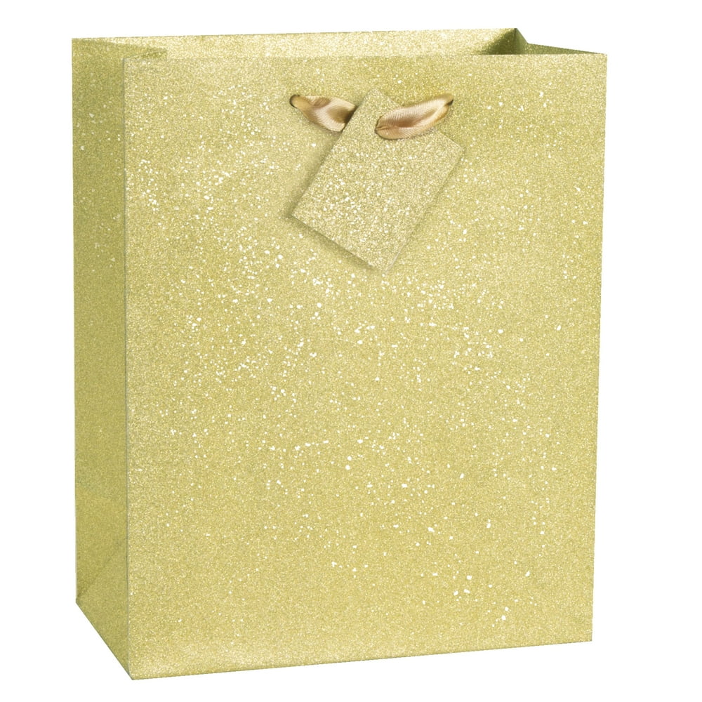 Small Glitter Gold Gift Bag - Walmart.com - Walmart.com