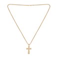 thumbnail image 2 of American Exchange Men's Metal Cross Pendant Necklace & ID Tag Bracelet Set, Gold Tone, 2 of 5
