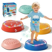 Stepping Stones for Kids, Upgraded Toddler Stepping Stones with Lights & Sounds, 5 Pcs Non-Slip Balance Stepping Stones, Up to 220 lbs, Coordination Skills Sensory Toys for Ages 2 3 4 5 6