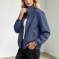 thumbnail image 4 of LUVDA Womens Lightweight Jacket Full Zip Stand Collar Long Sleeve Casual Windbreaker with Zipper Pockets for Travel & Hiking, 4 of 7