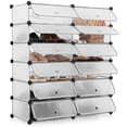 thumbnail image 1 of Giantex 12-Compartment Shoe Rack, Stackable Shoe Unit Box Organizer with Doors, Space Saving Modular Rectangular Cube Storage, 1 of 8
