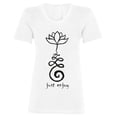 thumbnail image 2 of PlayeraPREMIUM Mujer Marëvnyk Dama Espiritual Om Yoga Just Enjoy, 2 of 4