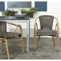 Safavieh Dagny Outdoor Stacking Rattan Arm Chair, Set of 2