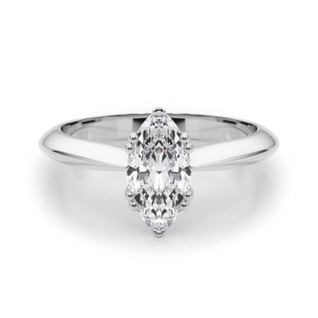 Marquise Cut Solitaire Engagement Ring 10K Rose Gold