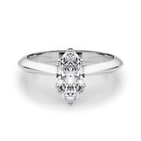 Marquise Cut Solitaire Engagement Ring 10K Rose Gold