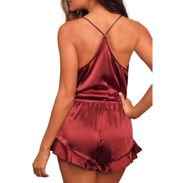 Conjunto de ropa de dormir de una pieza, conjunto de pijama camisola para mujer, conjunto de lencería camisola, conjunto de pantalones cortos camisola de lencería, claridad notable