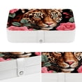 thumbnail image 4 of Rose Leopard PU Leather Necklace Organizer Jewelry Boxes Display Case with Removable Compartment, Portable, 4 of 6